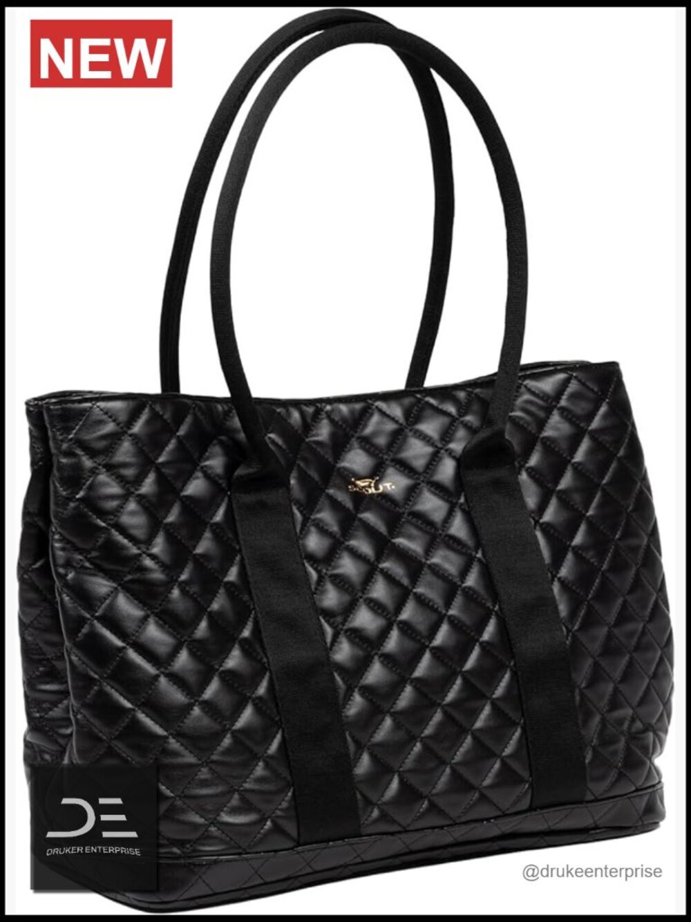Quilted Tote Bag with Expandable Sides and Snap Closure, Machine Washable